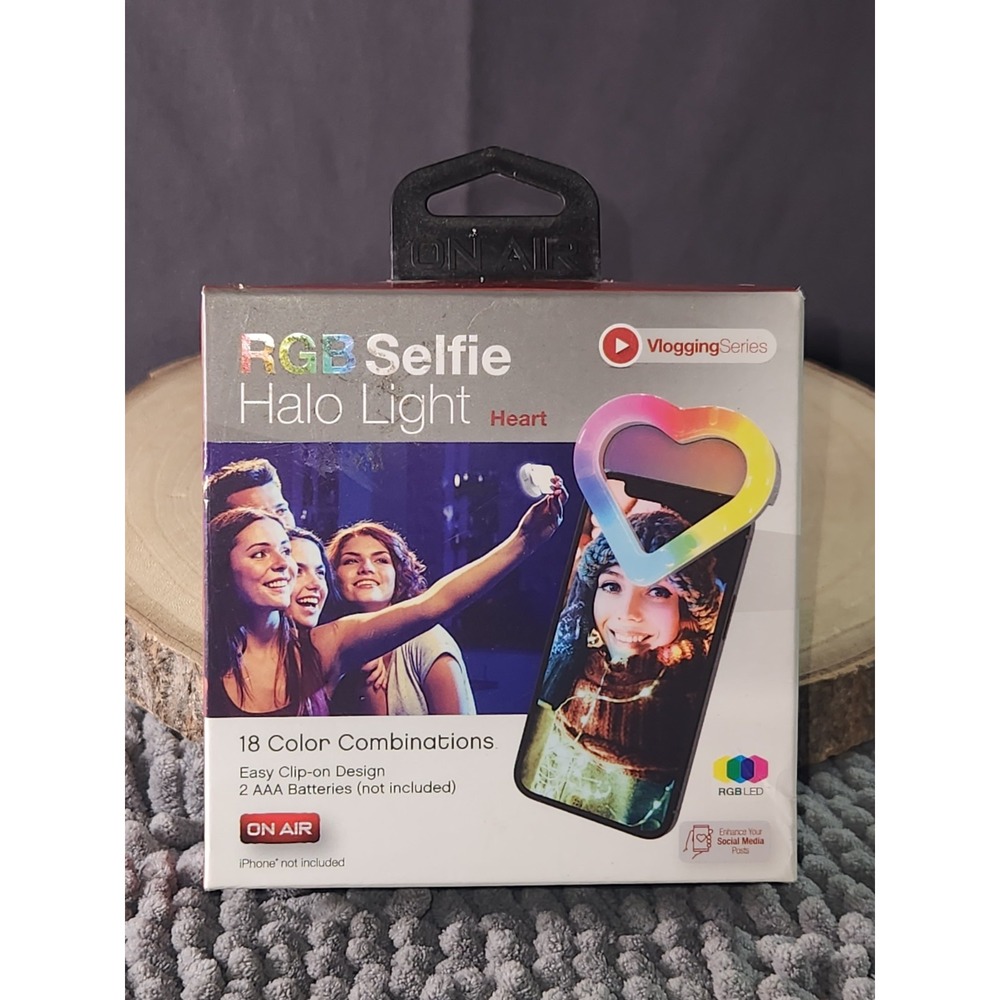 *BRAND NEW* ON AIR RGB Selfie Halo Light (Heart Shape / Multi‎ - Color)Clip On